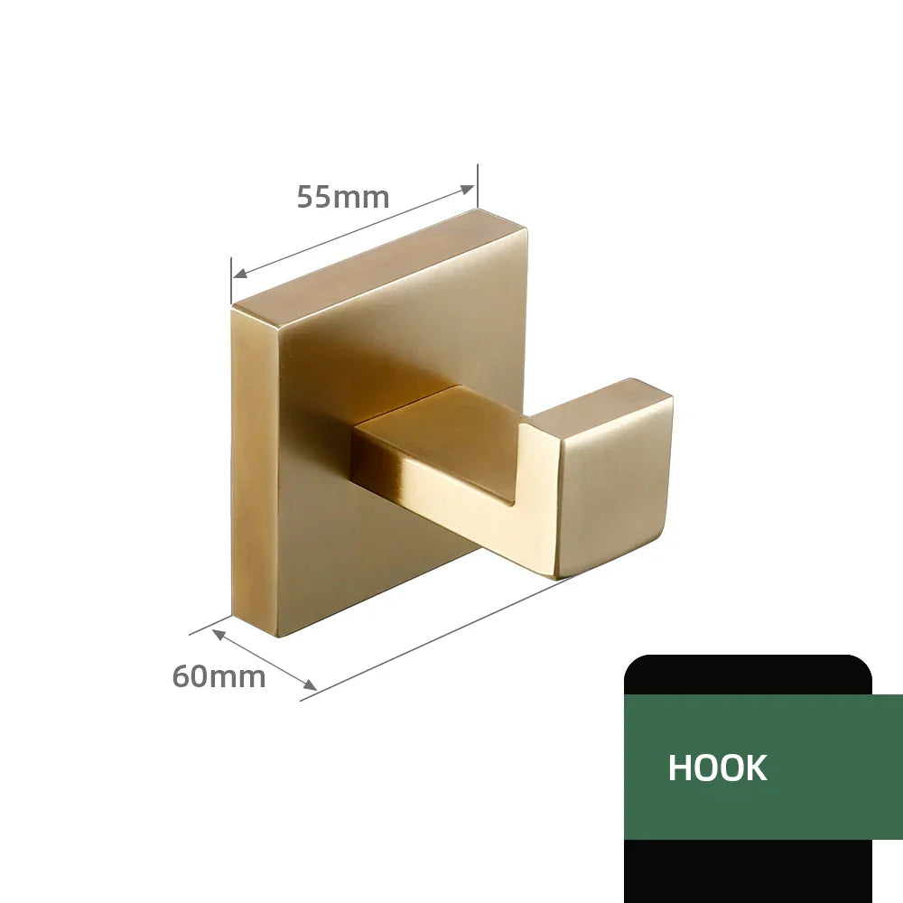 Stainless Steel Brushed Matte Bathroom Hardware Set (Wall-Mounted)