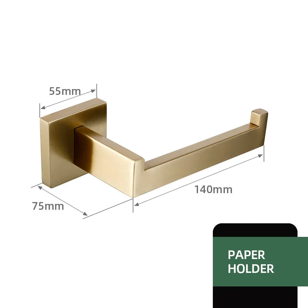 Stainless Steel Brushed Matte Bathroom Hardware Set (Wall-Mounted)