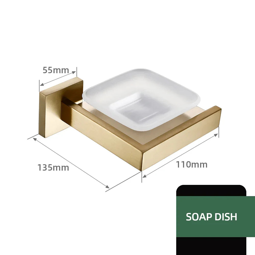 Stainless Steel Brushed Matte Bathroom Hardware Set (Wall-Mounted)