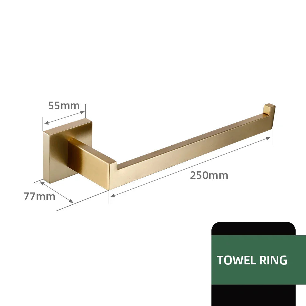 Stainless Steel Brushed Matte Bathroom Hardware Set (Wall-Mounted)