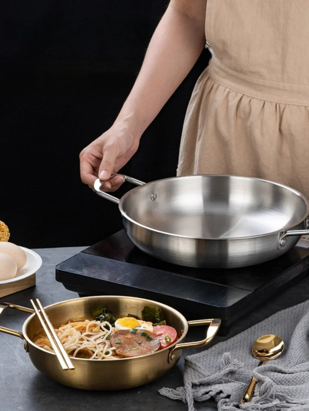 Stainless Steel Even Heat Sauce & Paella Pan