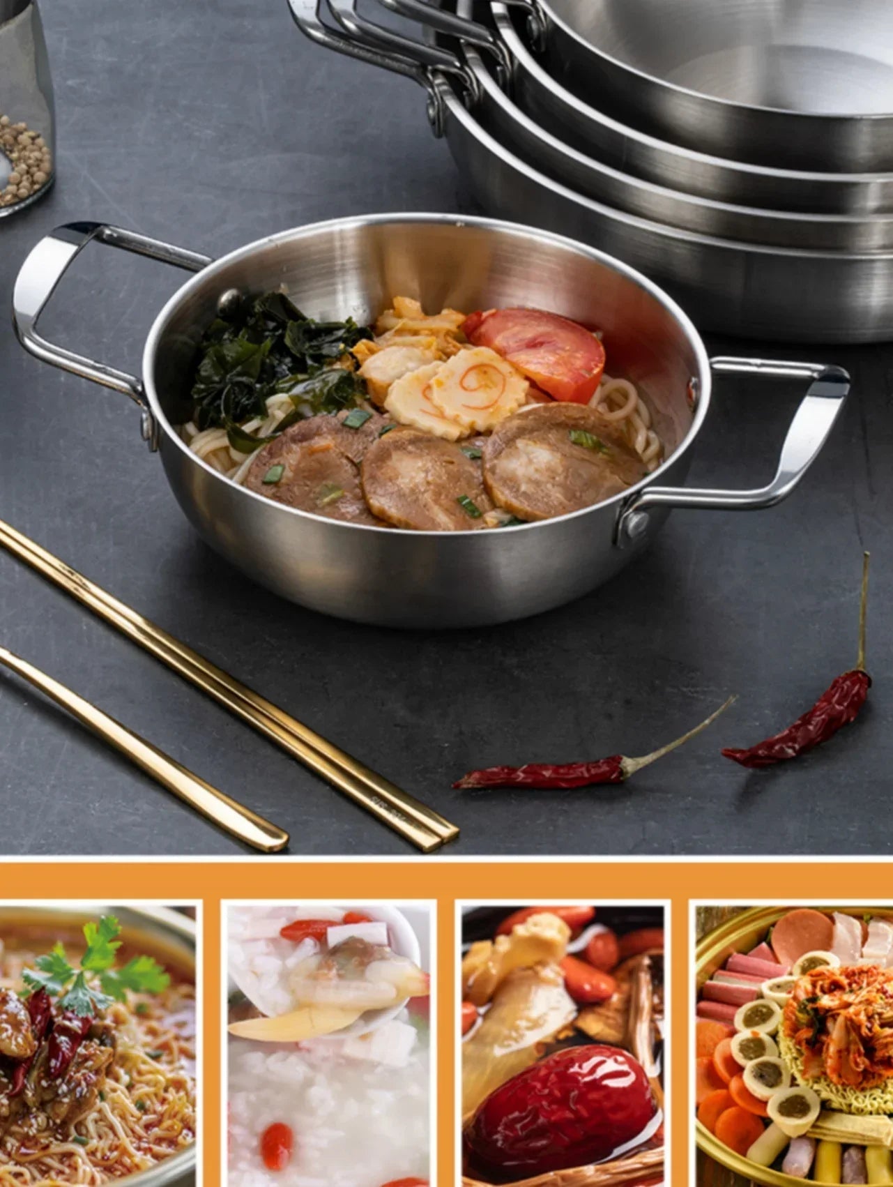 Stainless Steel Even Heat Sauce & Paella Pan