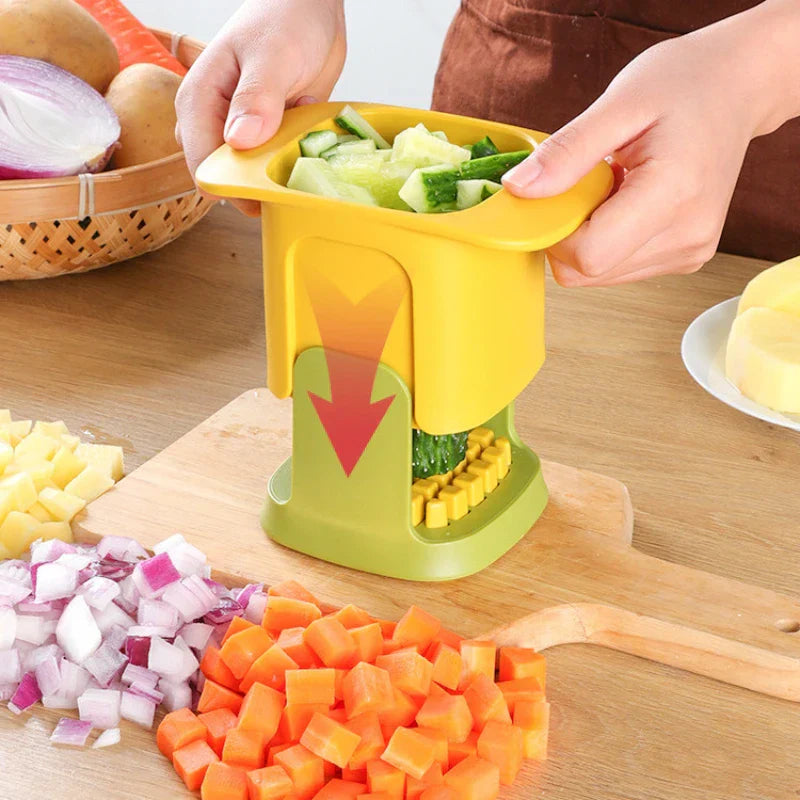 Stainless Steel Hand-Press Vegetable Cutter (BPA-Free Frame)