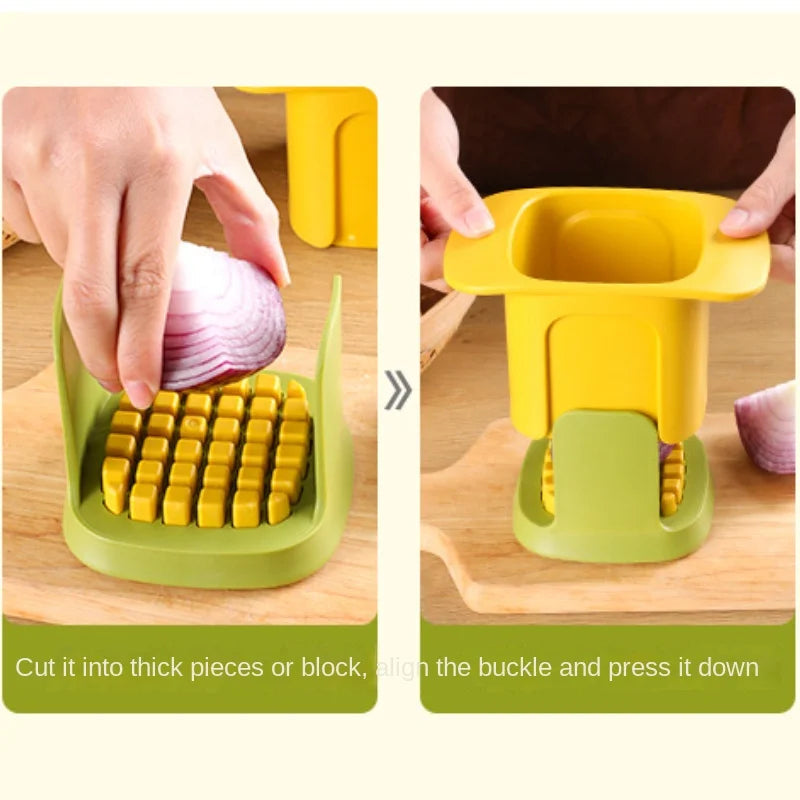 Stainless Steel Hand-Press Vegetable Cutter (BPA-Free Frame)