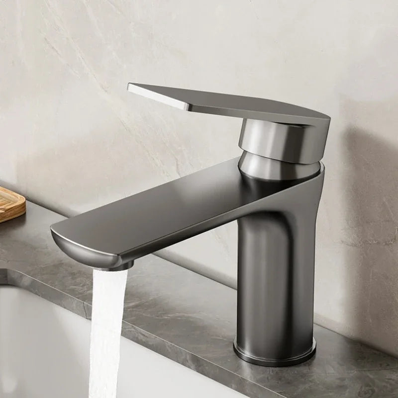 Stainless Steel Single-Handle Bathroom Faucet (Deck-Mounted)