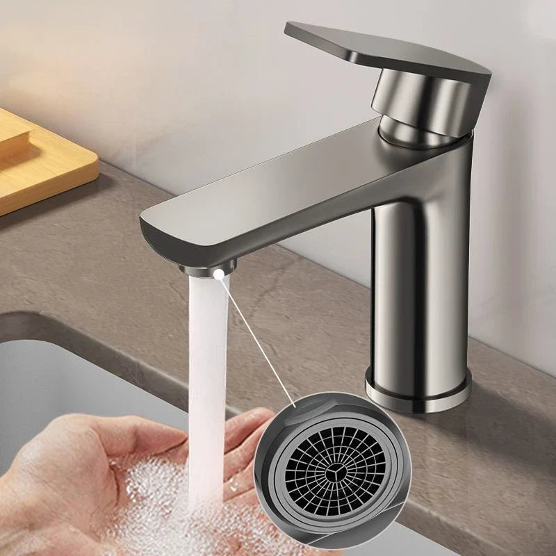 Stainless Steel Single-Handle Bathroom Faucet (Deck-Mounted)