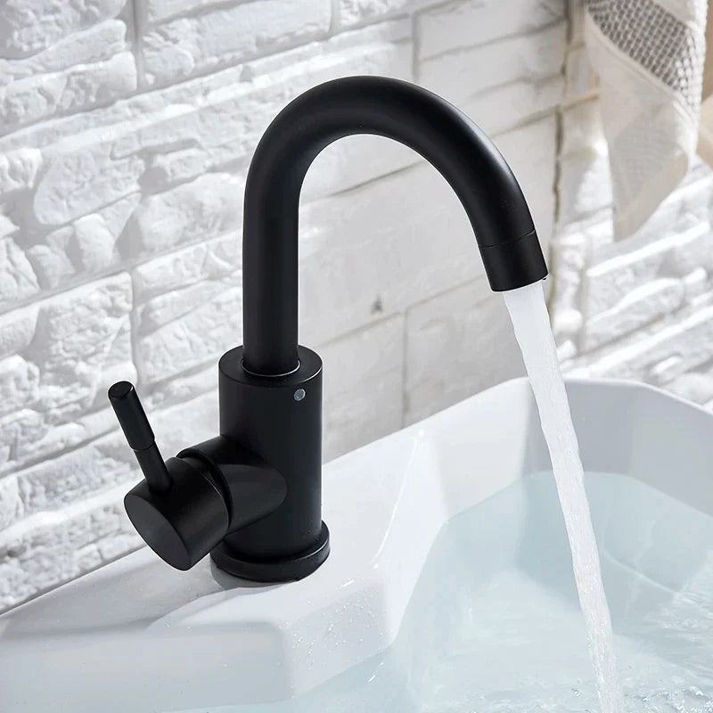 Stainless Steel Single-Handle Bathroom Faucet (Deck-Mounted)