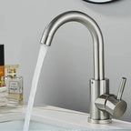 Stainless Steel Single-Handle Bathroom Faucet (Deck-Mounted)