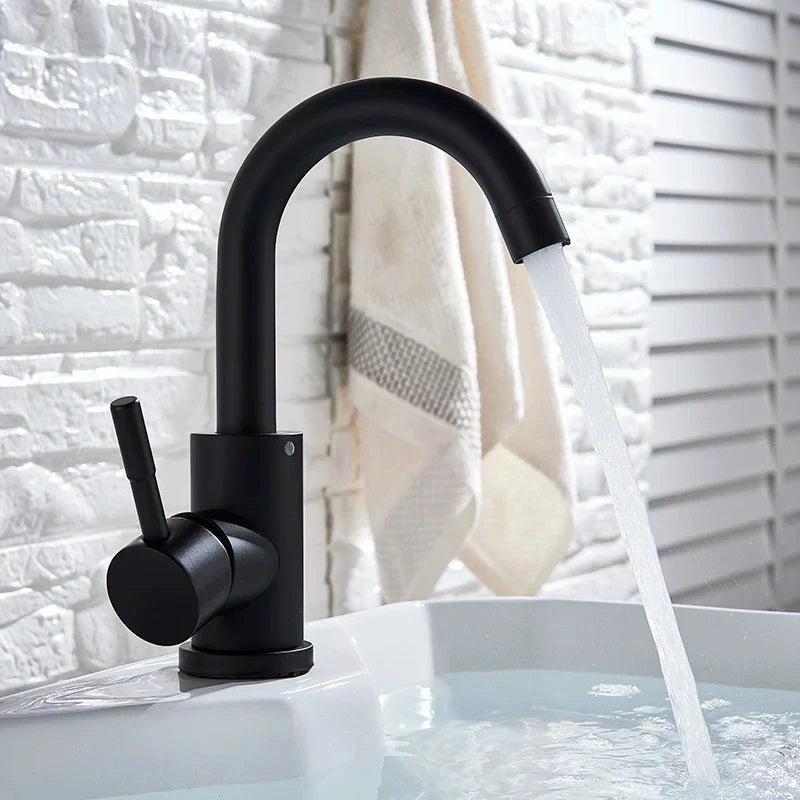 Stainless Steel Single-Handle Bathroom Faucet (Deck-Mounted)