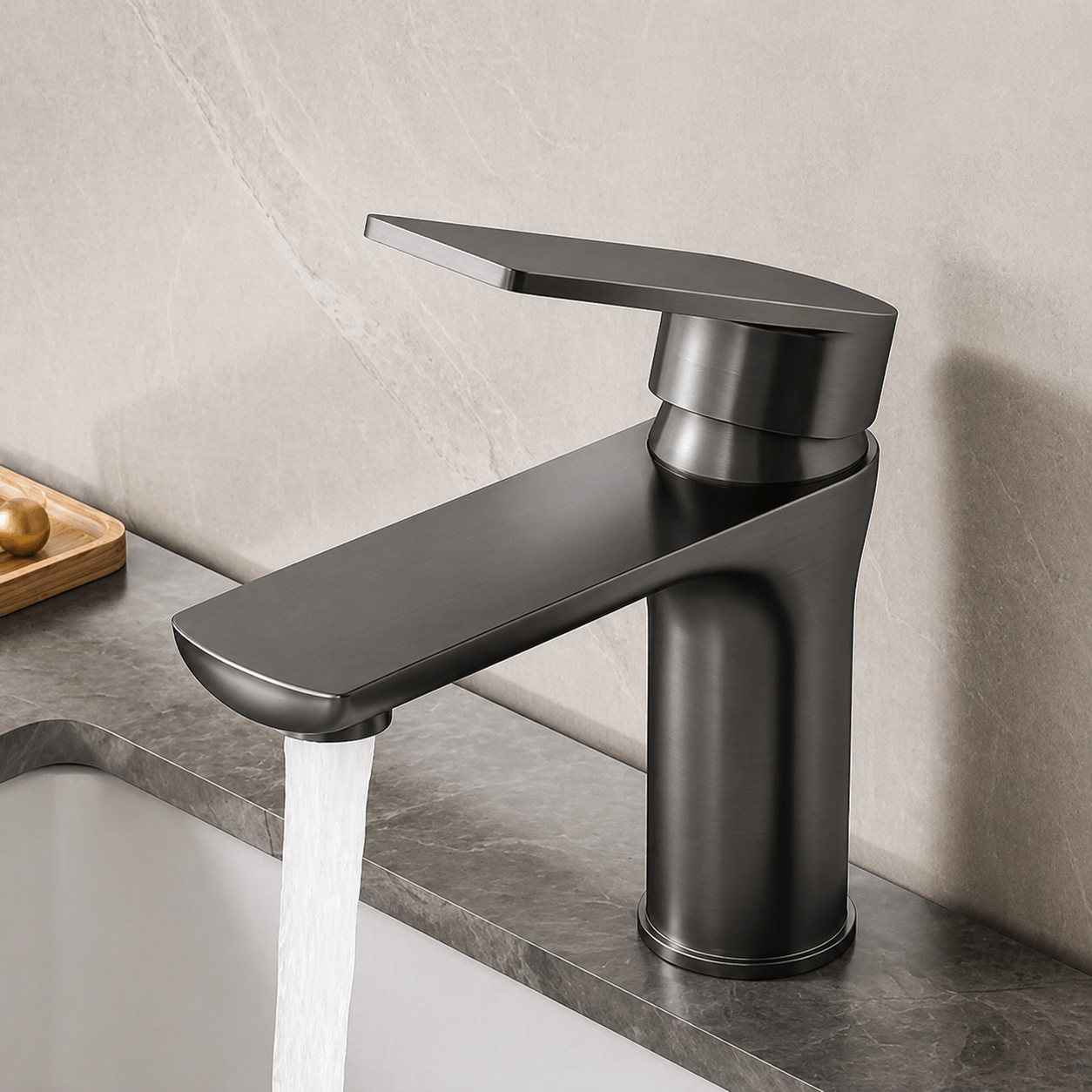 Stainless Steel Single-Handle Bathroom Faucet (Deck-Mounted)