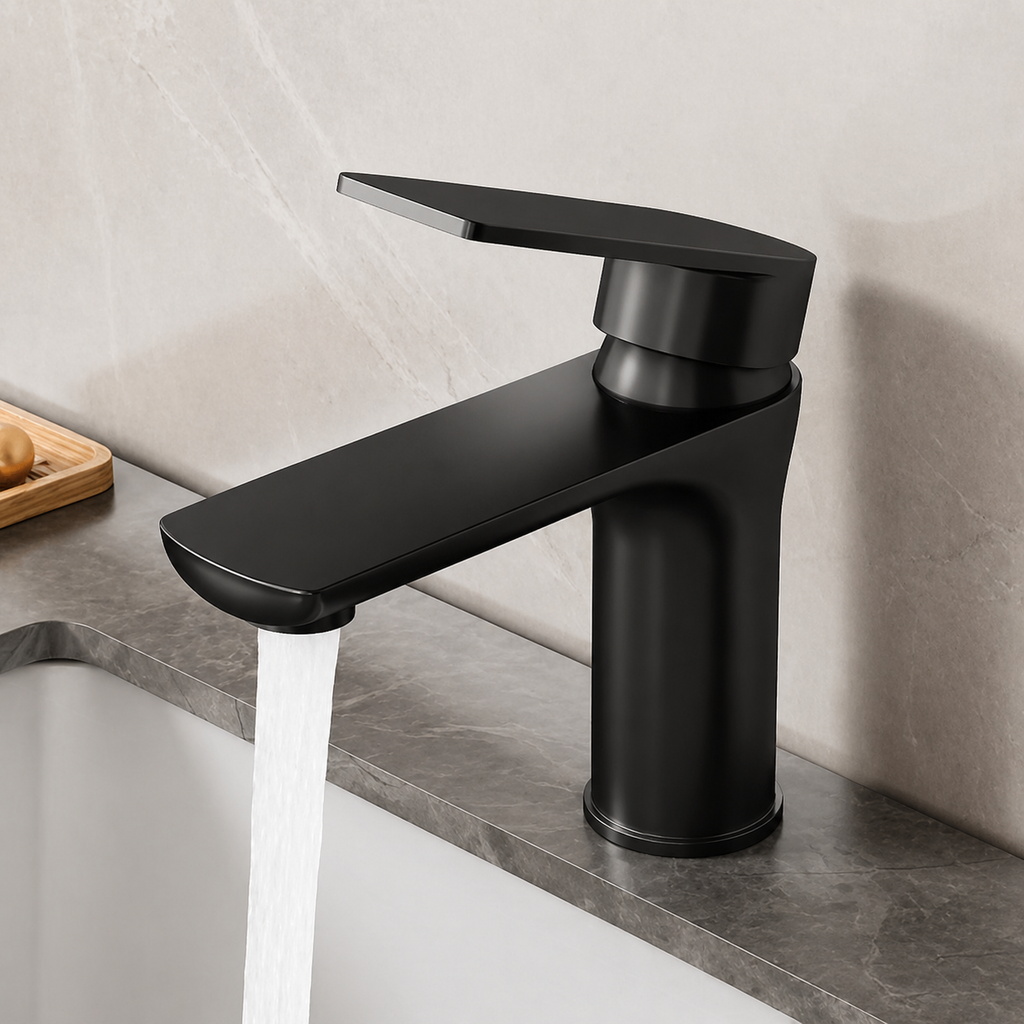 Stainless Steel Single-Handle Bathroom Faucet (Deck-Mounted)