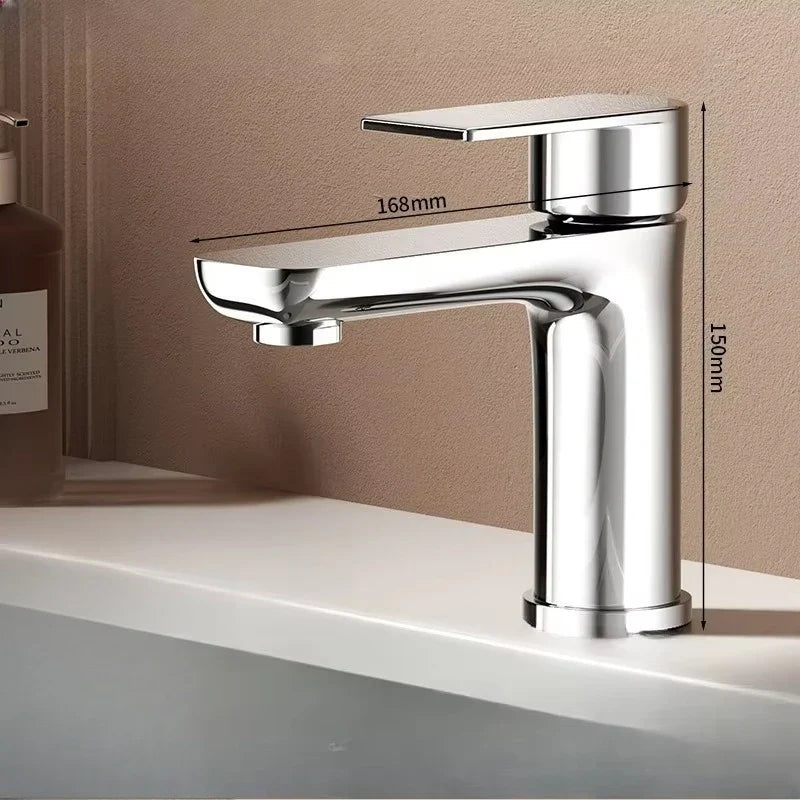 Stainless Steel Single-Handle Bathroom Faucet (Deck-Mounted)