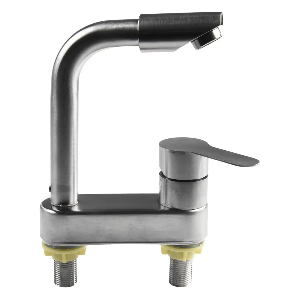 Stainless Steel Single-Handle Hot & Cold Kitchen Faucet (Deck-Mount)