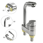 Stainless Steel Single-Handle Hot & Cold Kitchen Faucet (Deck-Mount)