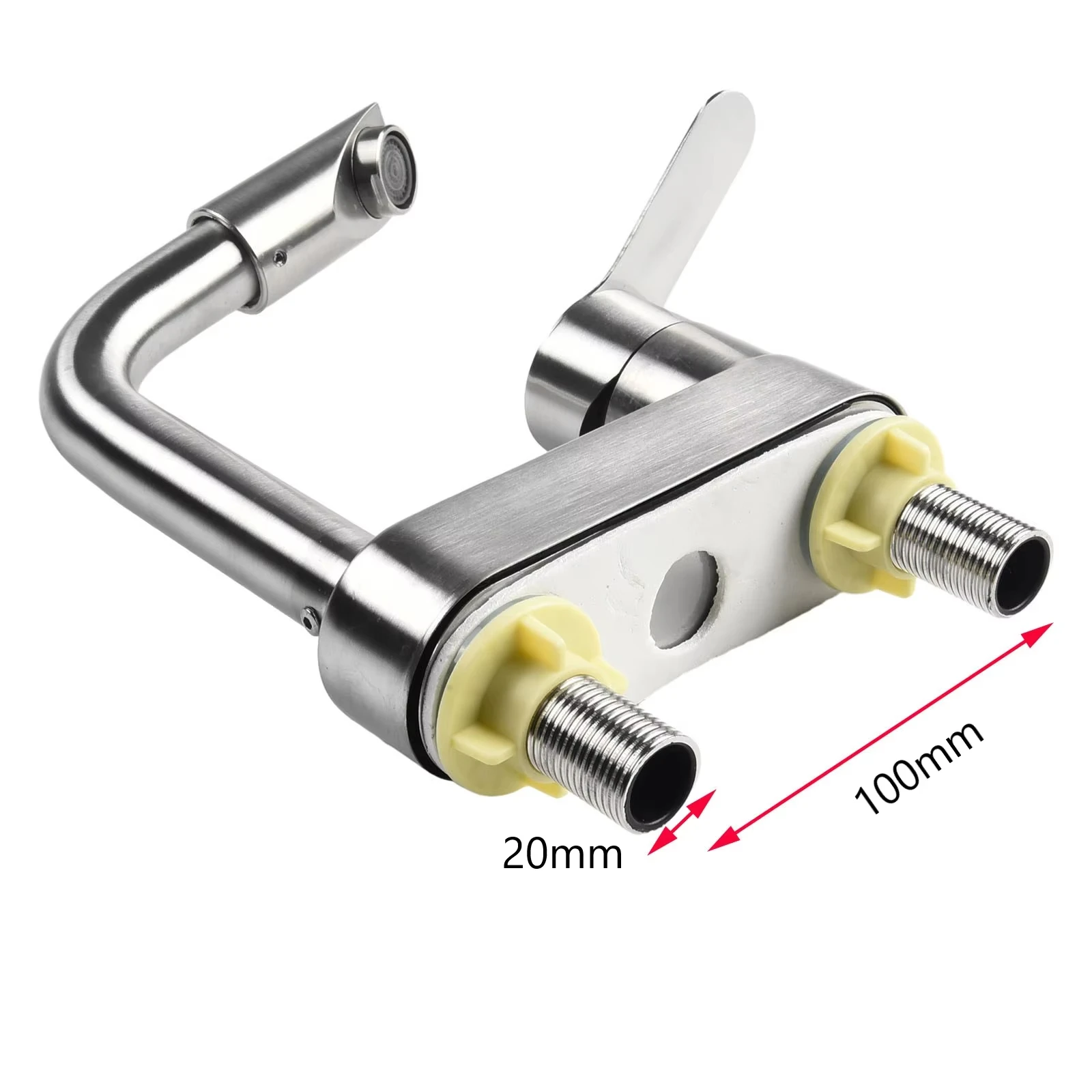 Stainless Steel Single-Handle Hot & Cold Kitchen Faucet (Deck-Mount)