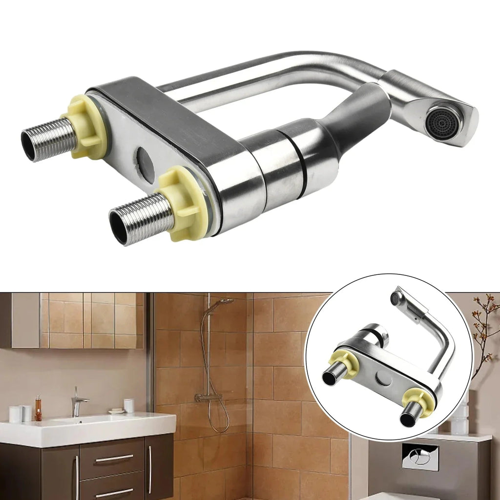 Stainless Steel Single-Handle Hot & Cold Kitchen Faucet (Deck-Mount)