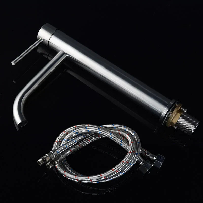 Stainless Steel Tall Single-Lever Bathroom Faucet