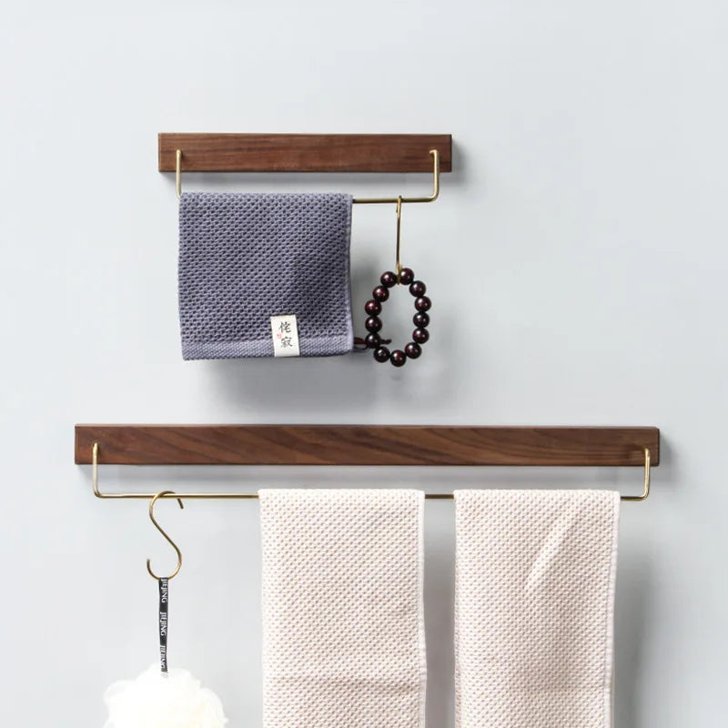 Stainless Steel Wall-Mounted Towel Bar With Hook (24-Inch)