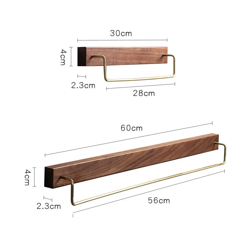 Stainless Steel Wall-Mounted Towel Bar With Hook (24-Inch)