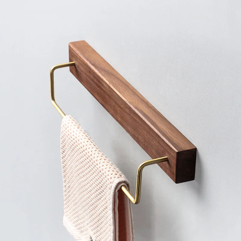 Stainless Steel Wall-Mounted Towel Bar With Hook (24-Inch)