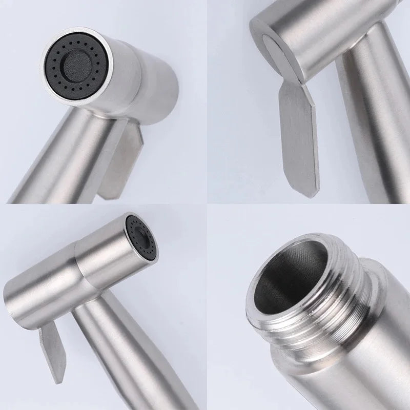 Stainless Steel Water-Saving Horizontal Stream Handheld Bidet Sprayer