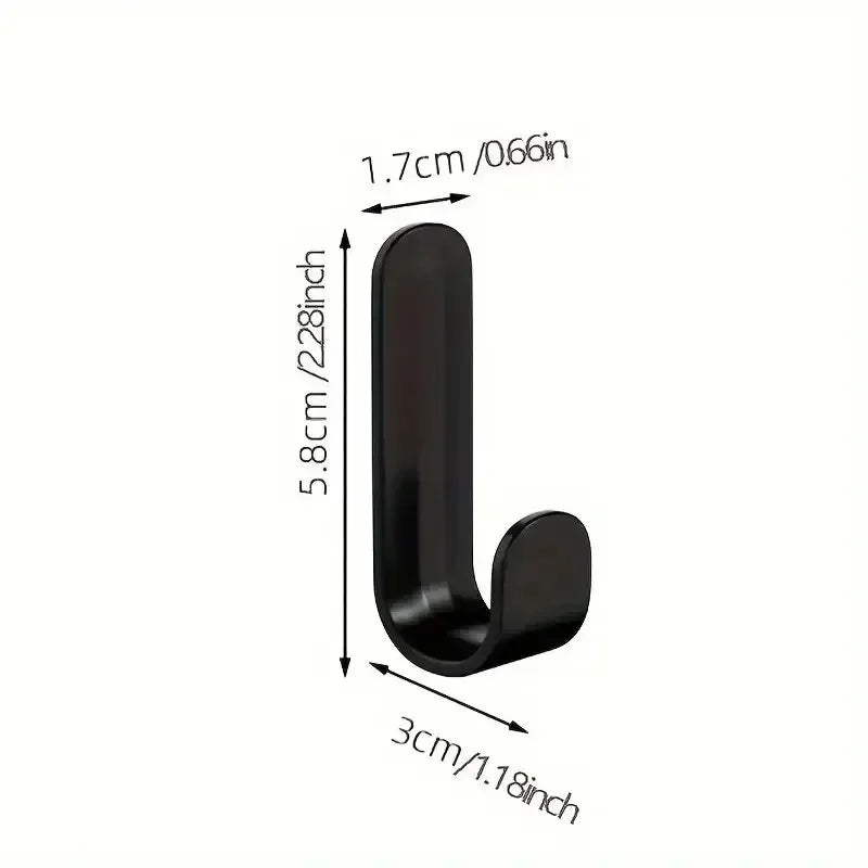 Strong Waterproof Self-Adhesive J-Hooks (Set of 6)