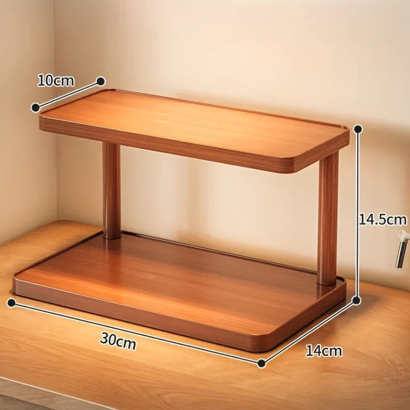 Sustainable Bamboo 2-Tier Countertop Organizer