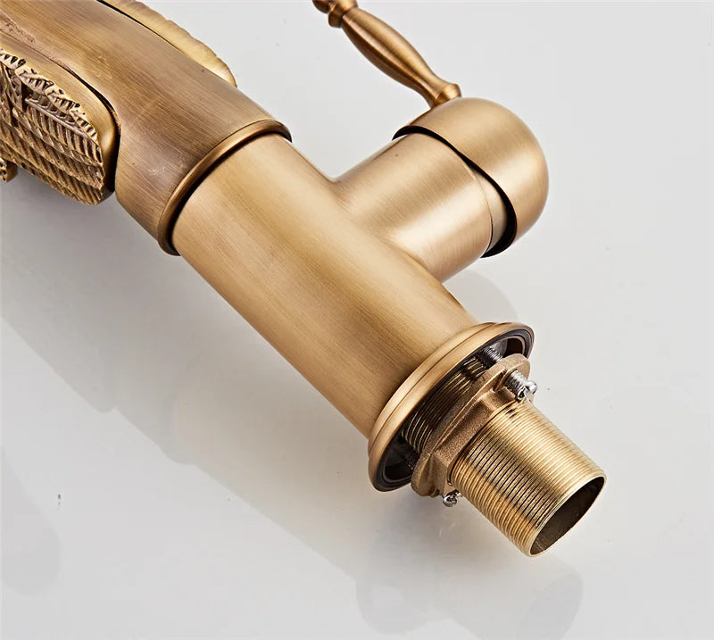 Swan-Shaped Waterfall Brass Bathroom Sink Faucet