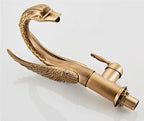 Swan-Shaped Waterfall Brass Bathroom Sink Faucet