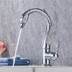 Swan-Shaped Waterfall Brass Bathroom Sink Faucet