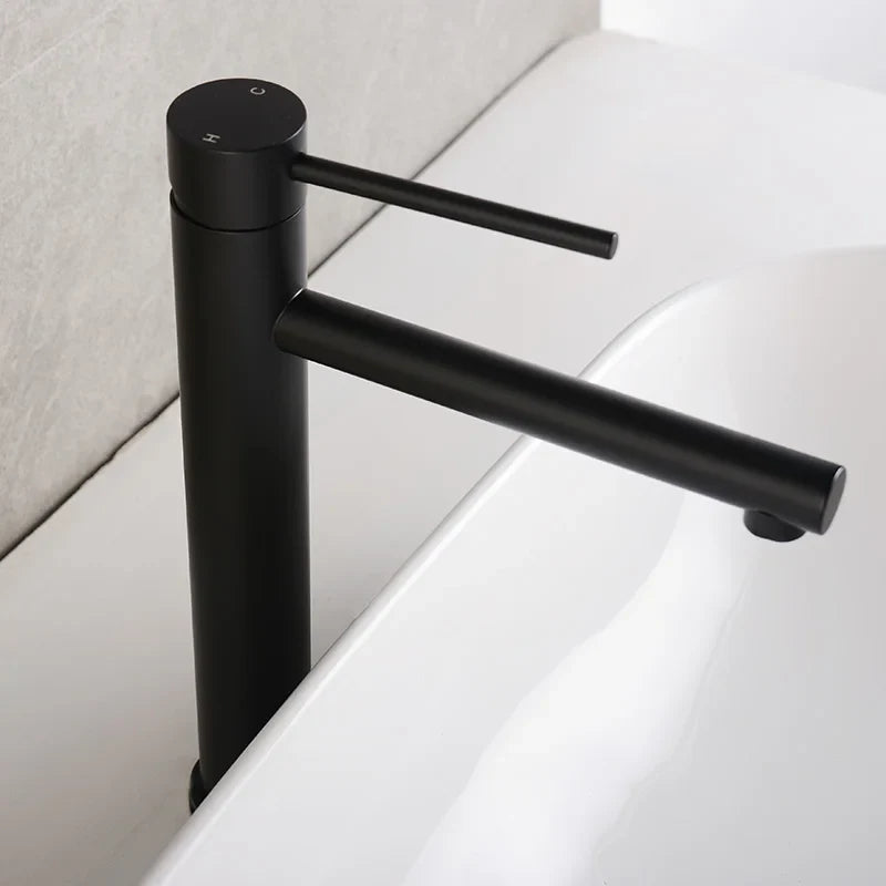 Tall Single-Handle Stainless Steel Basin Faucet