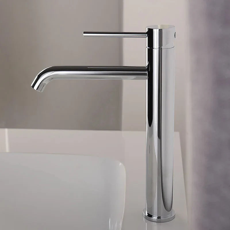 Tall Single-Handle Stainless Steel Basin Faucet
