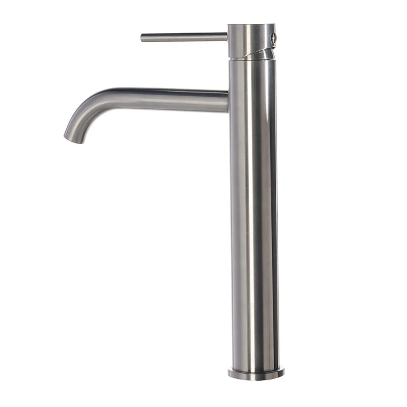 Tall Single-Handle Stainless Steel Basin Faucet