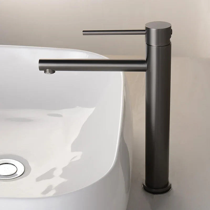Tall Single-Handle Stainless Steel Basin Faucet