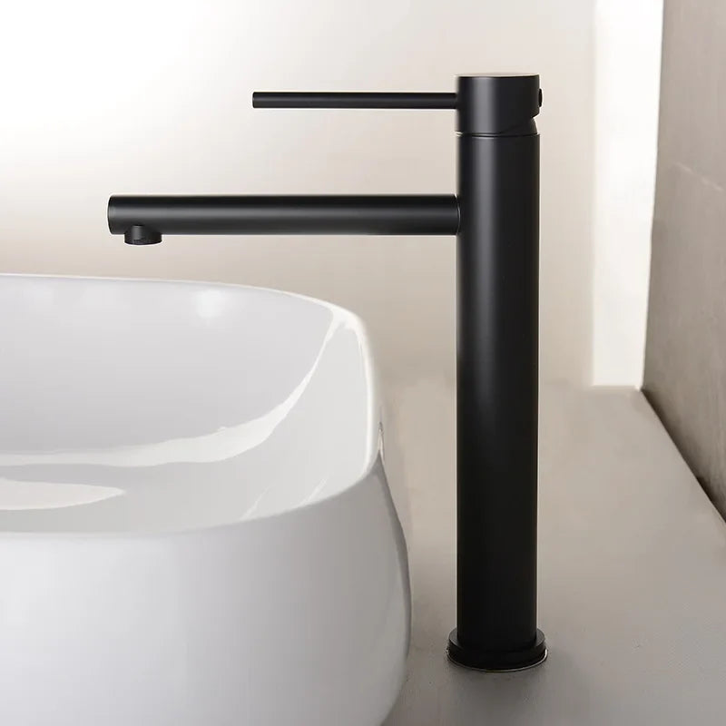 Tall Single-Handle Stainless Steel Basin Faucet