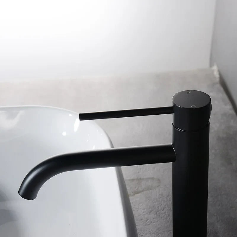 Tall Single-Handle Stainless Steel Basin Faucet