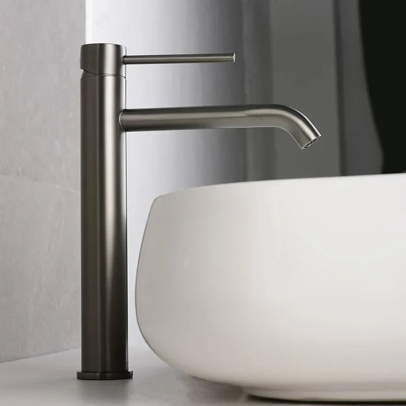 Tall Single-Handle Stainless Steel Basin Faucet