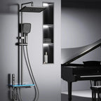 Temperature Display & Ambient Lighting Stainless Steel Shower System