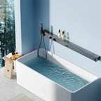 Thermostatic Stainless Steel Wall-Mount Rainfall Shower System (59-Inch Shelf & Towel Bar)
