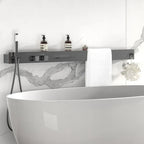 Thermostatic Stainless Steel Wall-Mount Rainfall Shower System (59-Inch Shelf & Towel Bar)