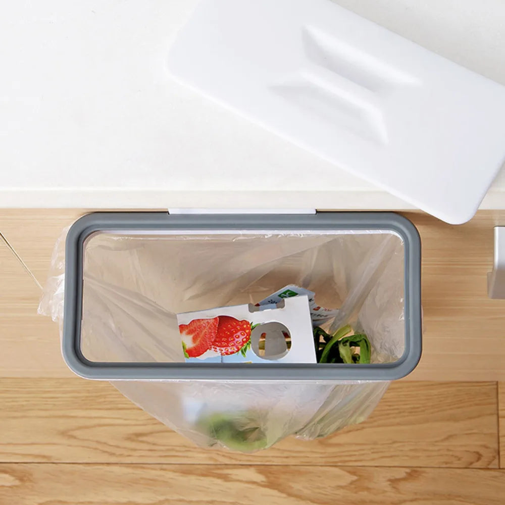 Tool-Free Over-Cabinet Trash Bag Holder