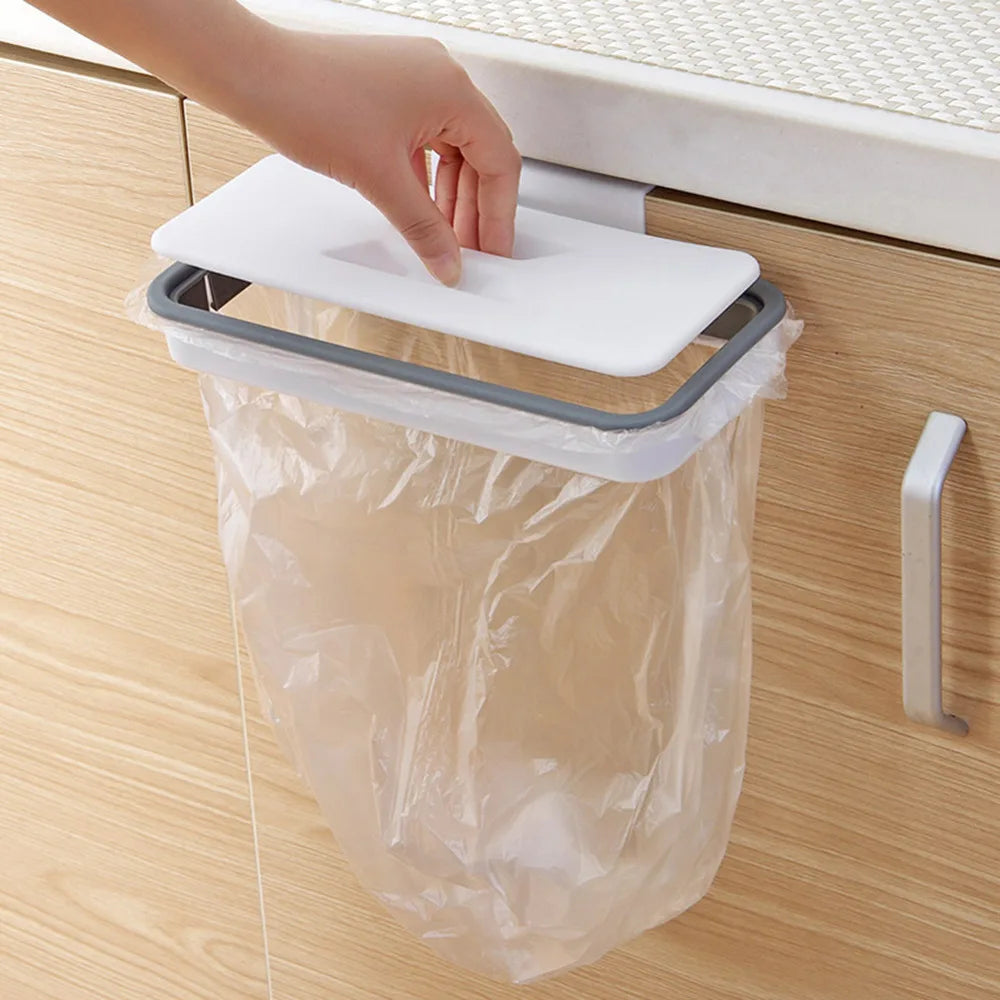 Tool-Free Over-Cabinet Trash Bag Holder