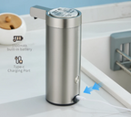 Touchless Infrared Sensor Stainless Steel Soap Dispenser (270 ml, Rechargeable)