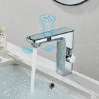Touchless LED Temperature Bathroom Faucet (Single-Hole)