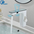 Touchless LED Temperature Bathroom Faucet (Single-Hole)