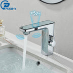 Touchless LED Temperature Bathroom Faucet (Single-Hole)