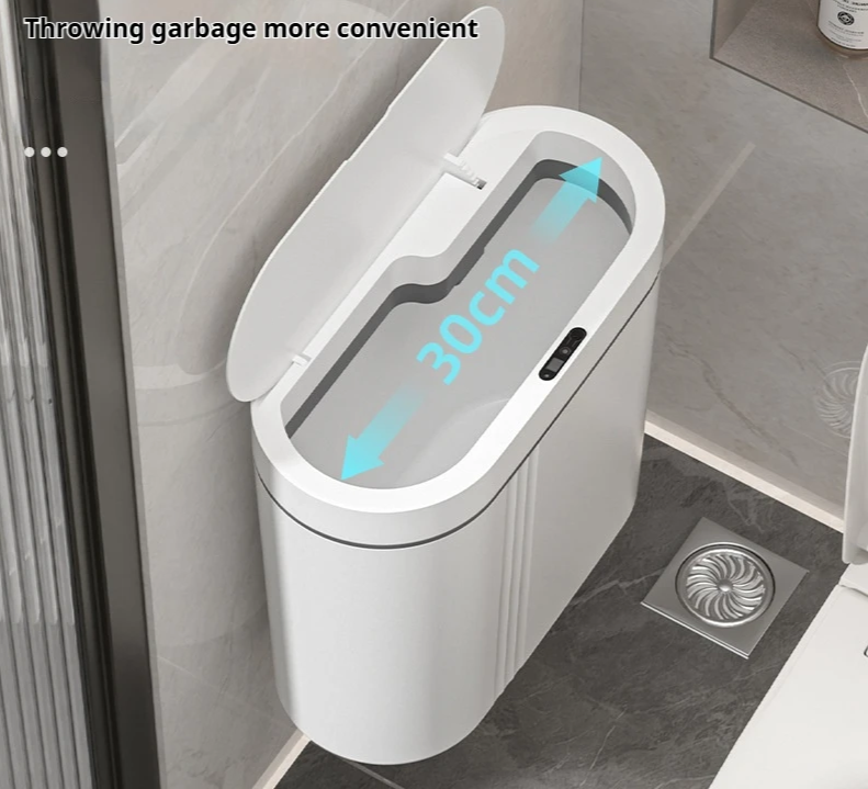 Touchless Sensor Wall-Mount Trash Can (9L)