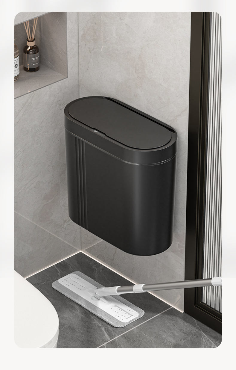 Touchless Sensor Wall-Mount Trash Can (9L)
