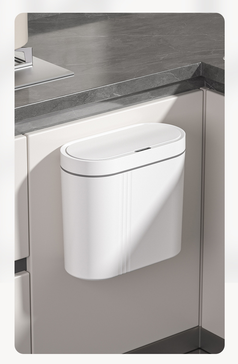 Touchless Sensor Wall-Mount Trash Can (9L)