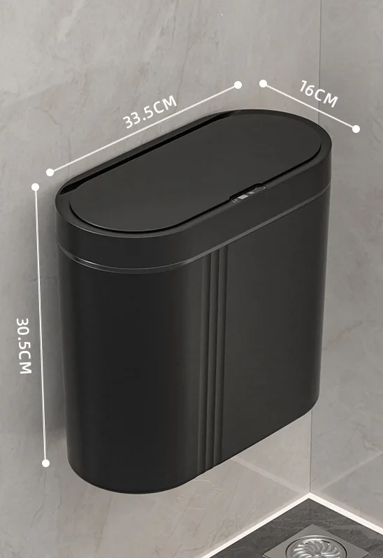 Touchless Sensor Wall-Mount Trash Can (9L)